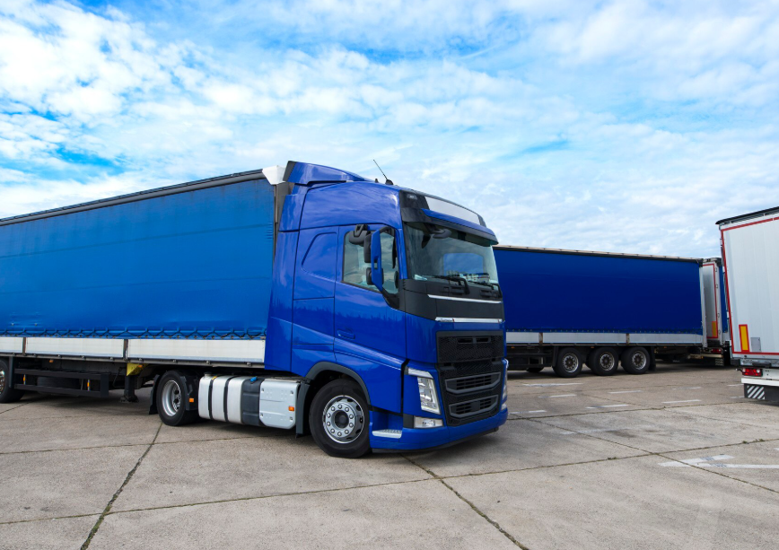Truck used for construction material transport